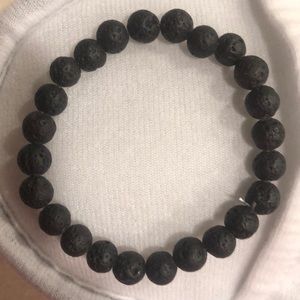 Black lava bead unisex bracelet